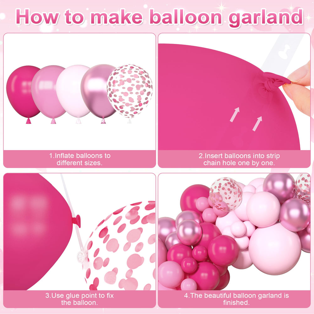 Amandir pink 10in balloons provide versatile garland options for celebrations