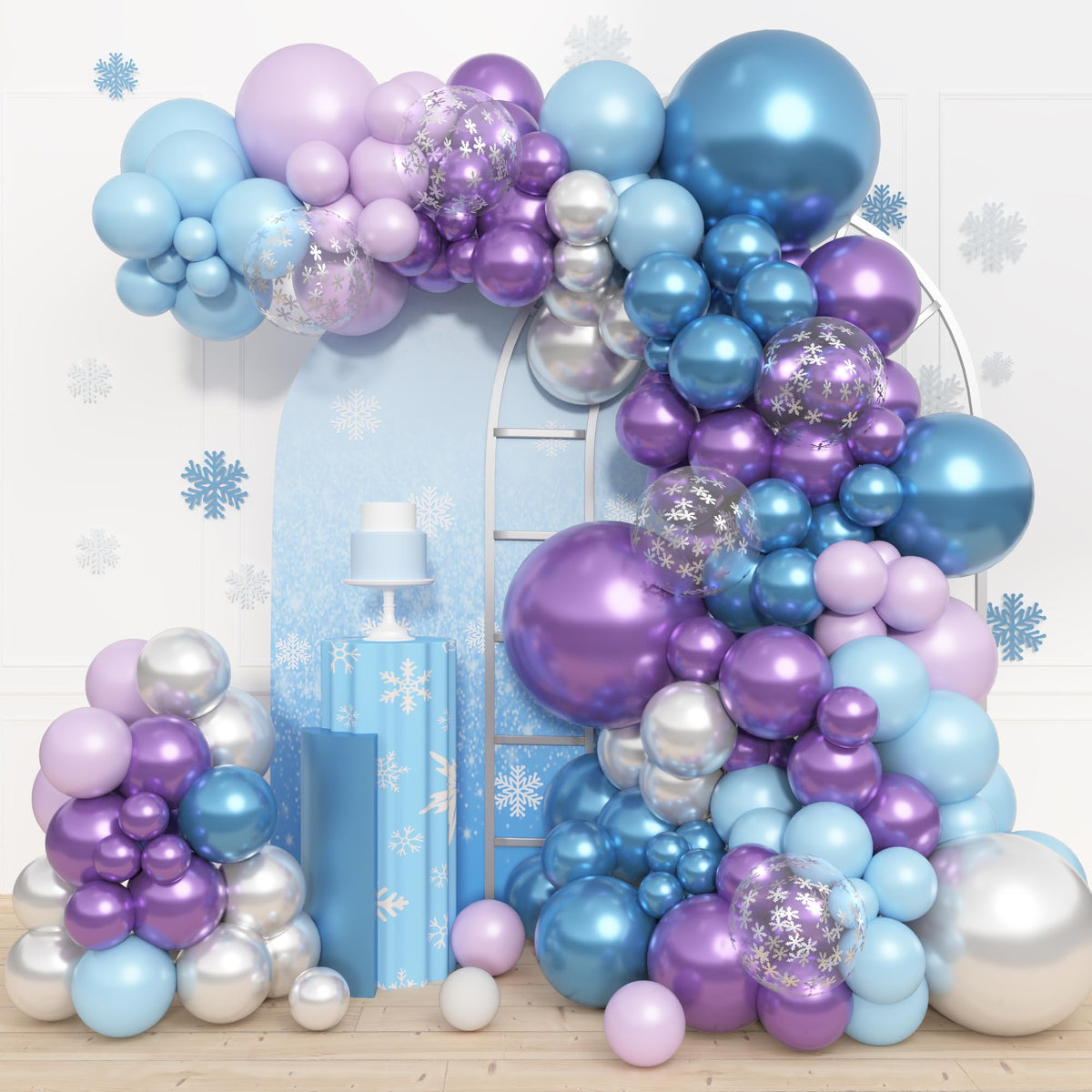 Amandir 153pcs blue purple balloon arch kit ready for quick party decorating