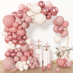 Amandir 153pcs dusty pink balloon arch kit creates elegant party backdrops for photos