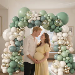 Amandir 173Pcs olive green balloons ideal for neutral chic arch displays