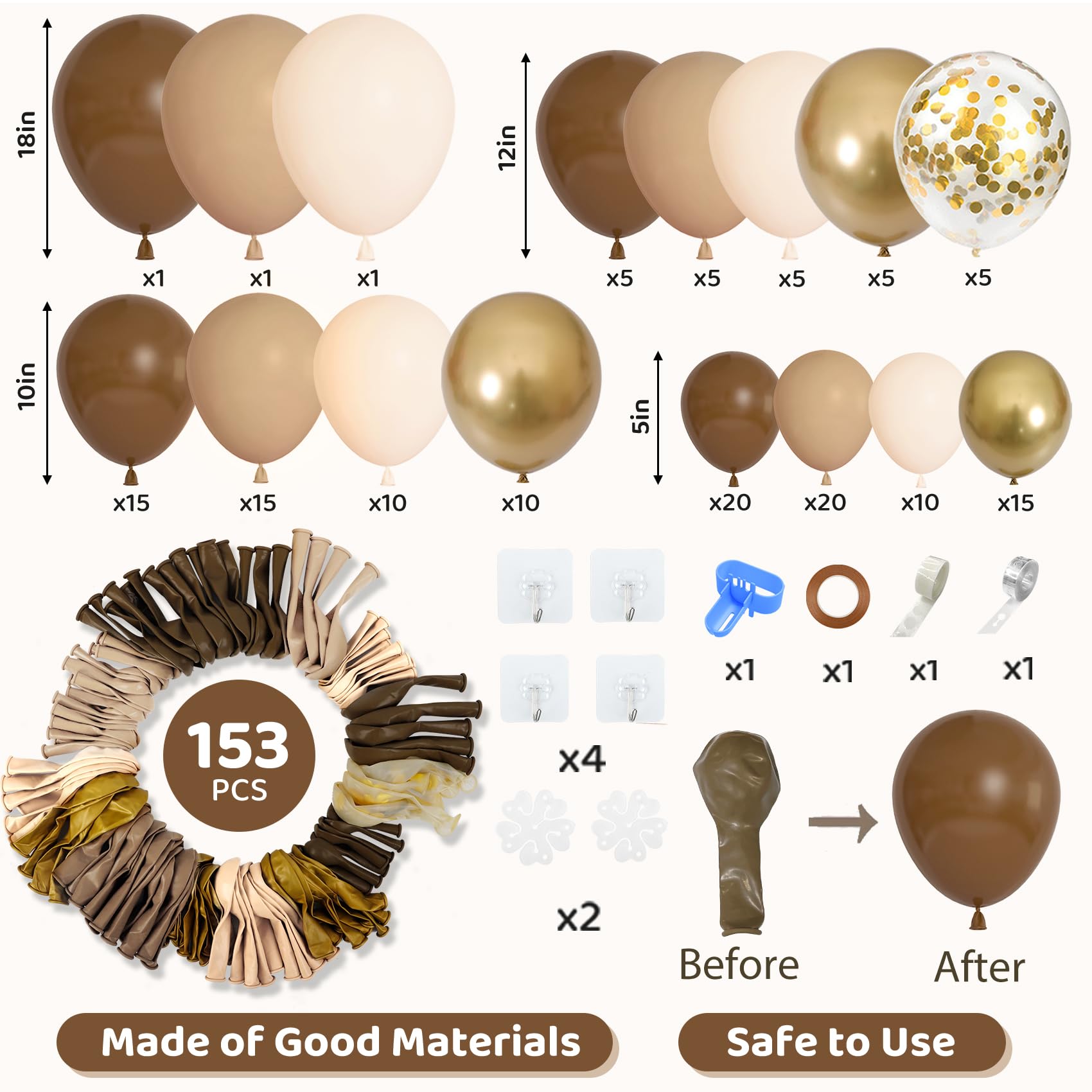 Amandir 18-inch balloons showcase bold neutral backdrop for photos
