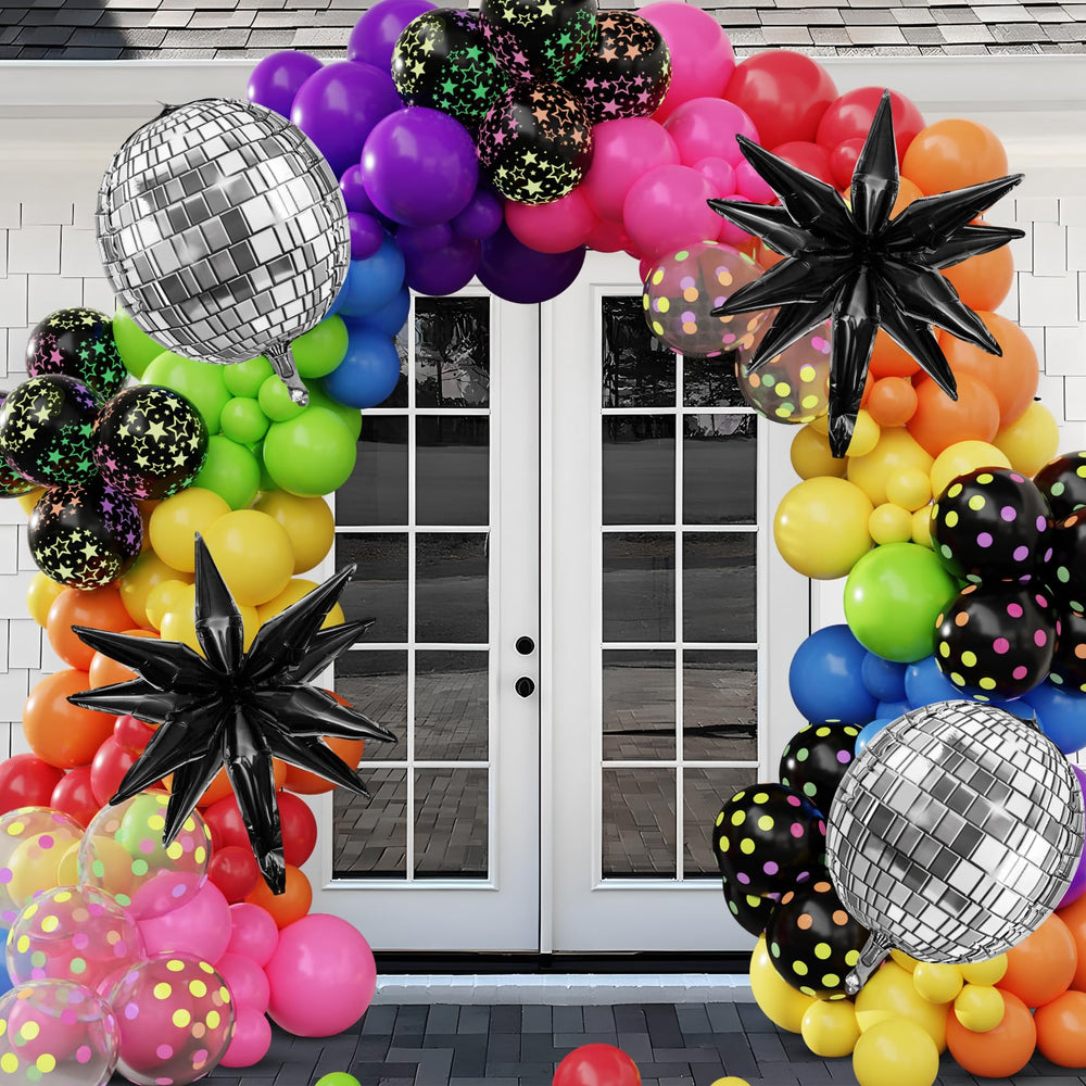 Amandir assembled rainbow arch backdrop offers a versatile party focal point.