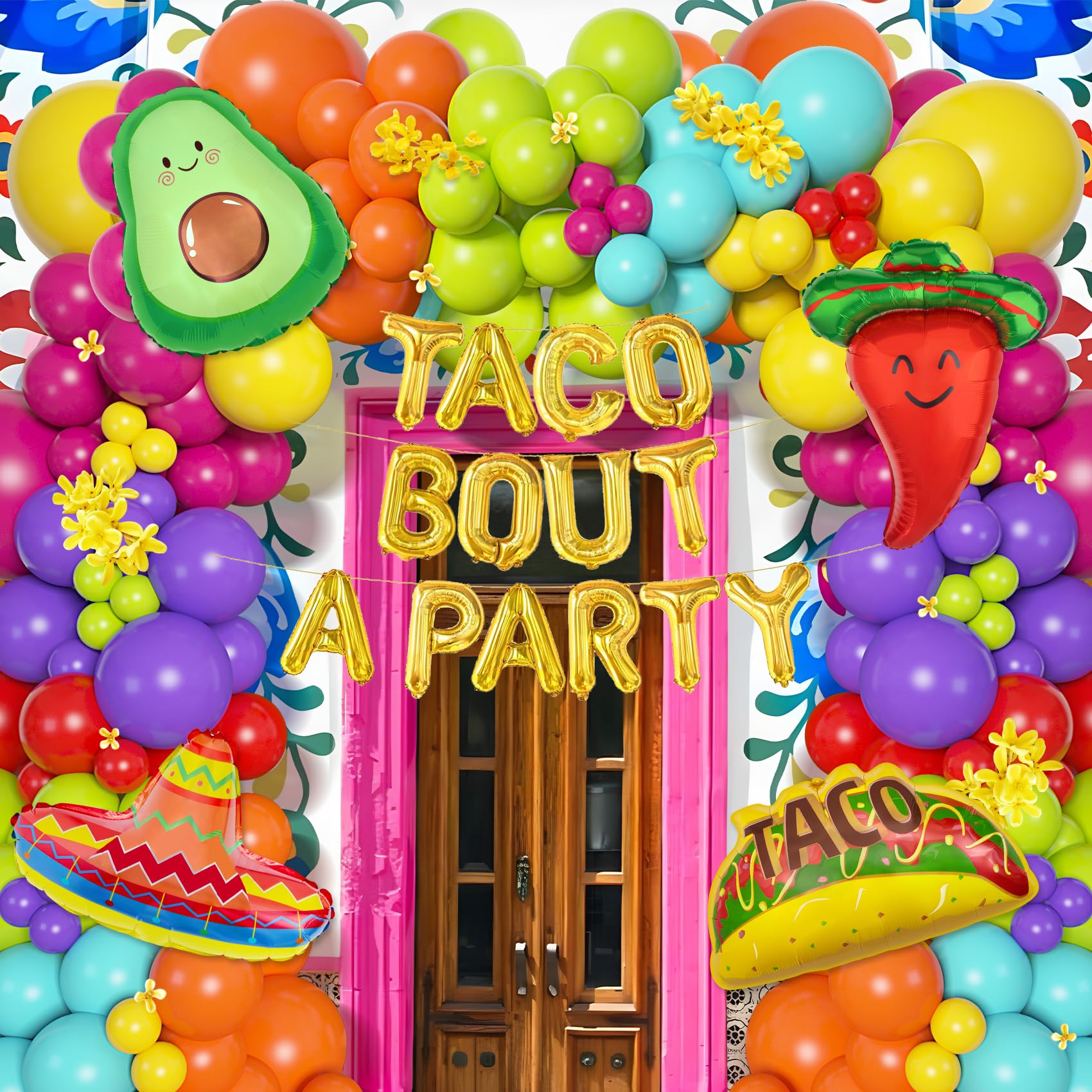 Amandir avocado balloon detail adds playful fiesta vibe