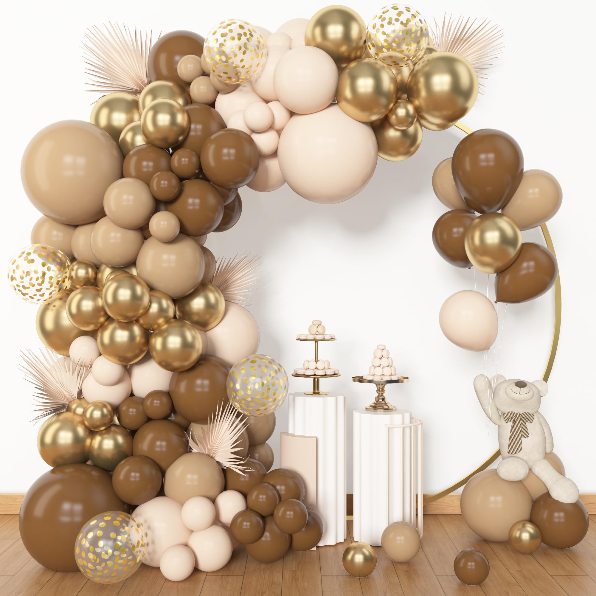 Amandir brown balloon arch kit assembly for stylish neutral decor