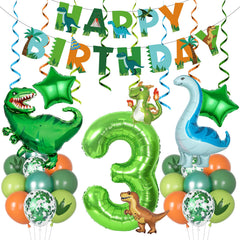 Amandir dinosaur foil balloons add playful color to kids' parties.