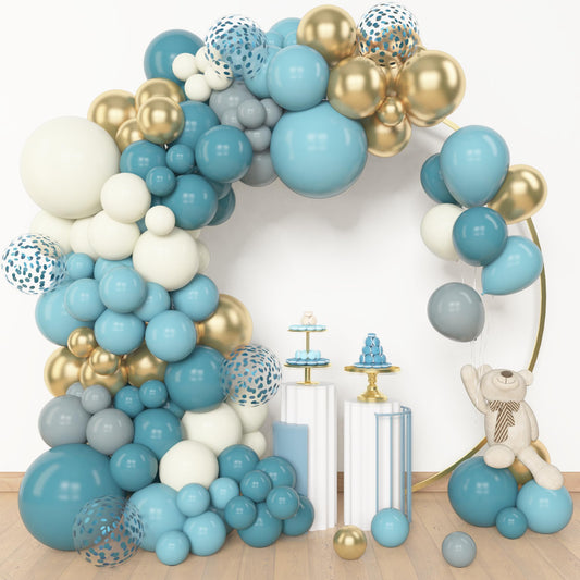 Amandir dusty blue 18-inch balloon for a dramatic arch display.
