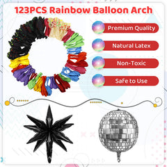 Amandir foil star balloons add a shimmering focal point to neon celebrations.