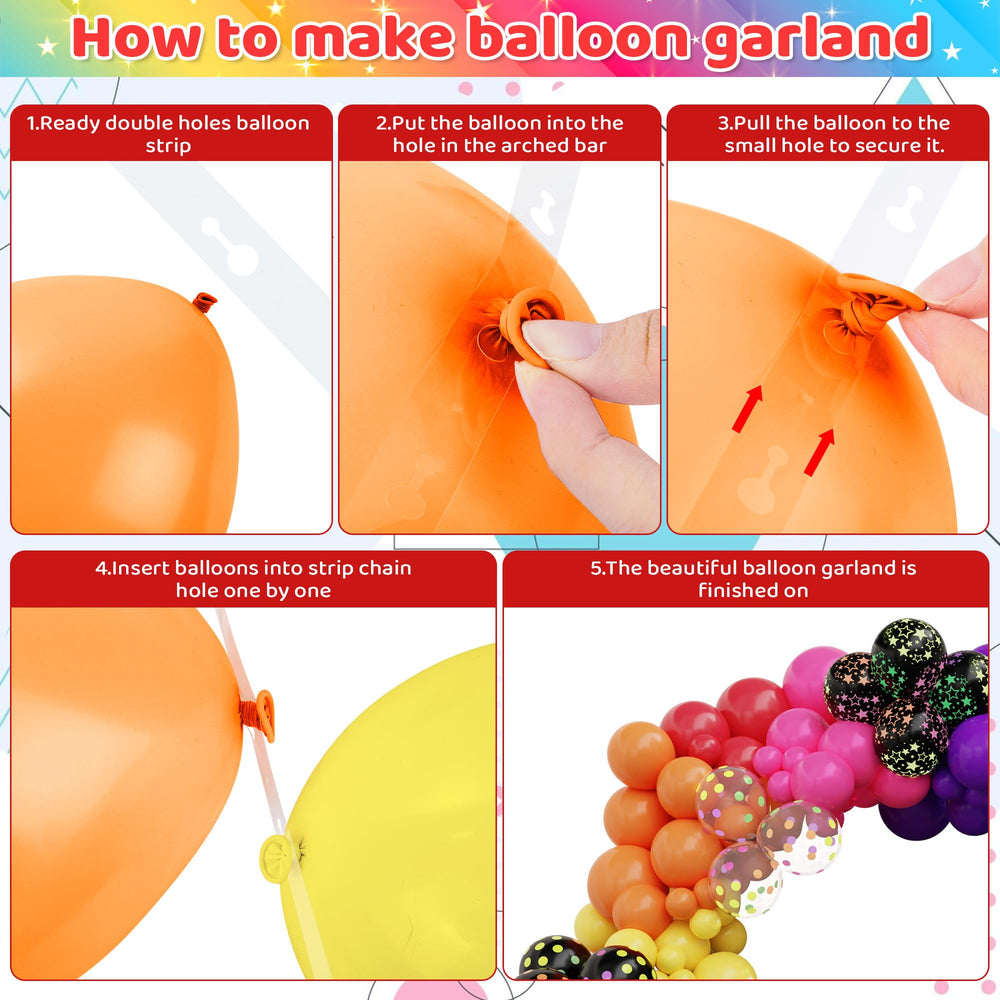 Amandir neon color balloons brighten any party space with bold color.