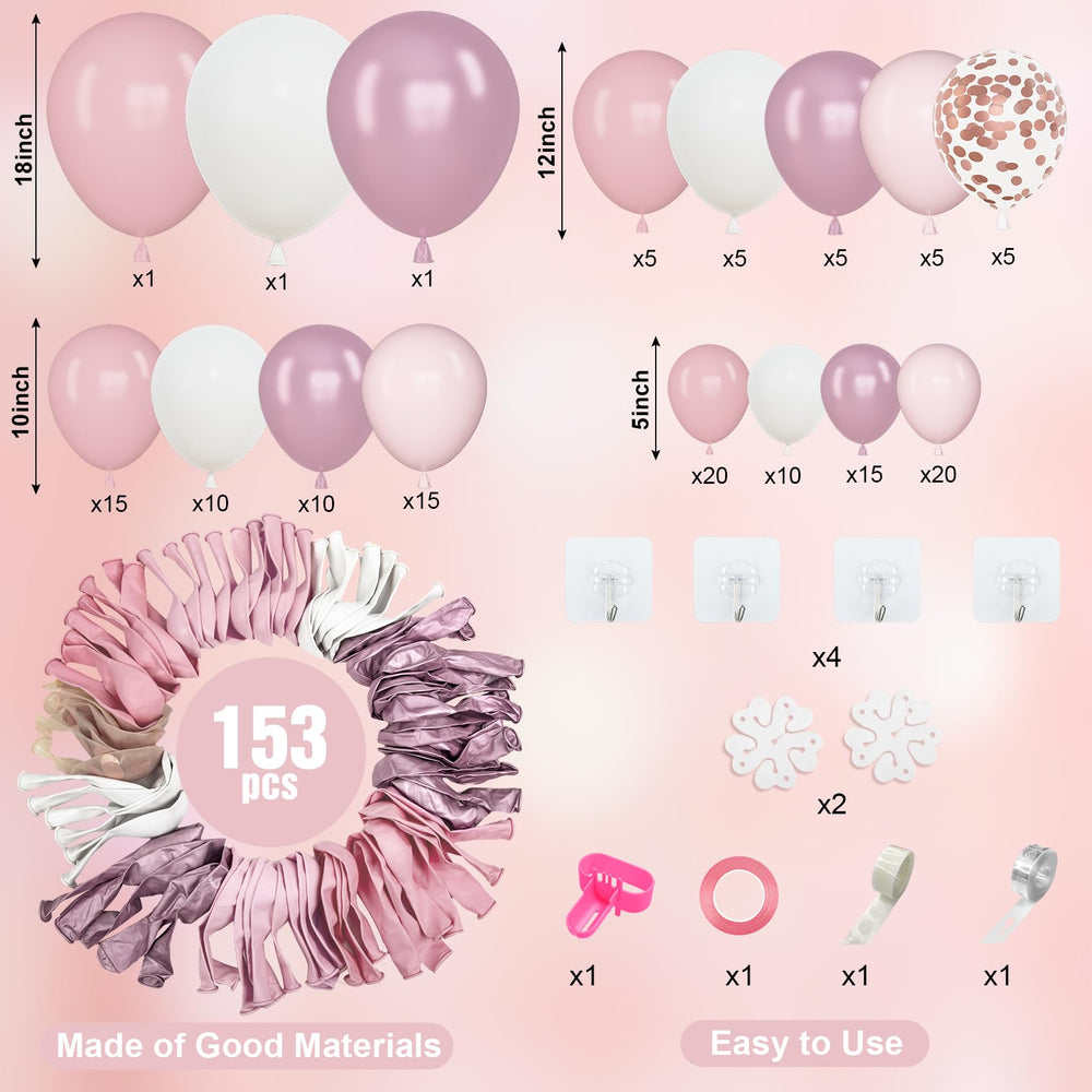 Amandir pastel pink/white 12-inch balloons for versatile party styling