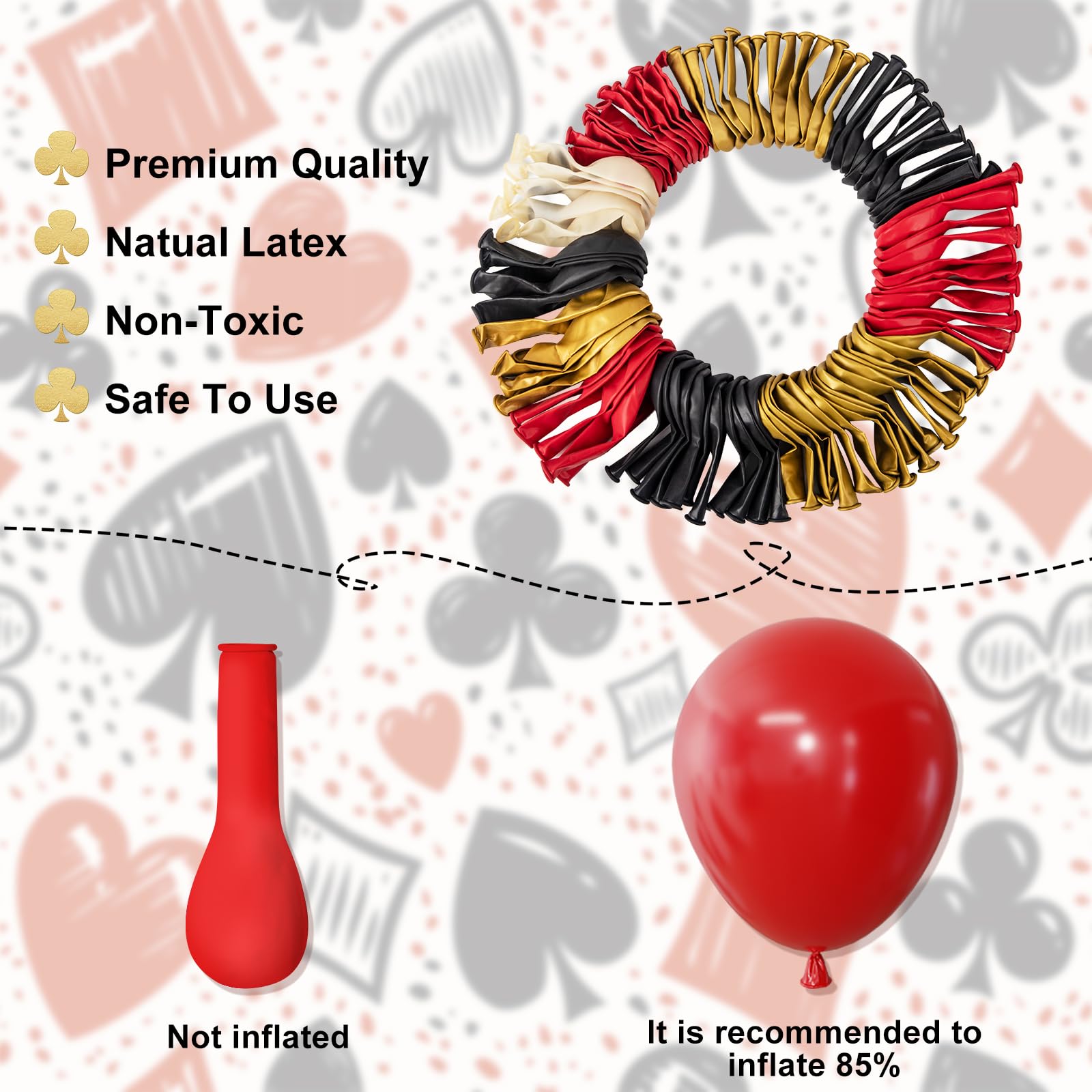 AMANDIR red and black confetti balloons add festive shine
