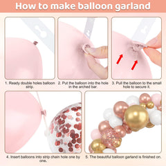 Amandir rose gold 10-inch balloons provide balanced color pops.