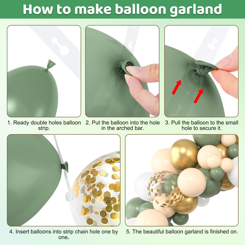 Amandir sage green 10in balloons with blush accents for versatile garlands