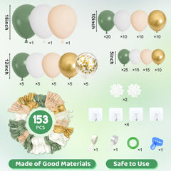 Amandir sage green arch kit 12in balloons for layered wall decor