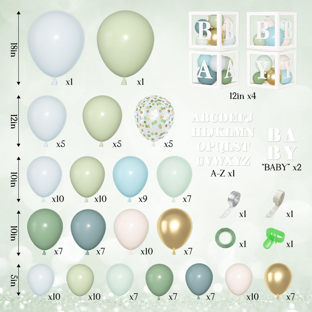 Amandir sage green pastel balloons closeup with durable latex feel