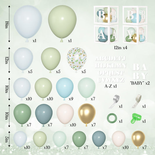 Amandir sage green pastel balloons closeup with durable latex feel