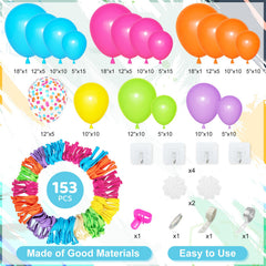 Amandir tropical balloon arch kit with 18in orange balloons for tropical photo backdrops.