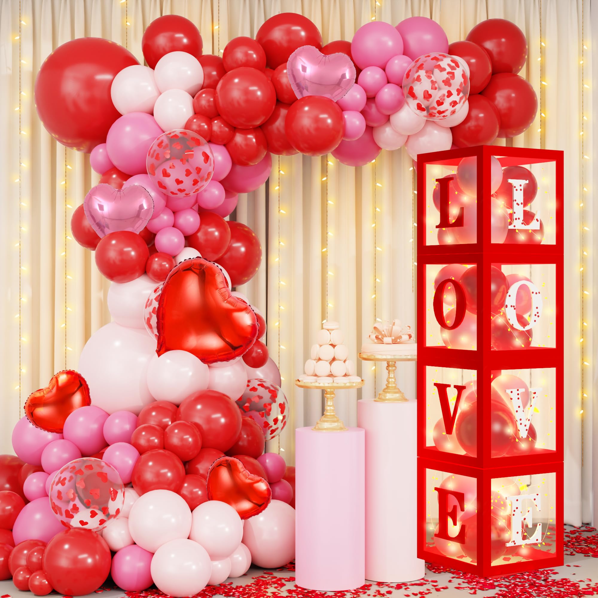 Amandir valentine arch balloons kit creates a romantic photo backdrop for events