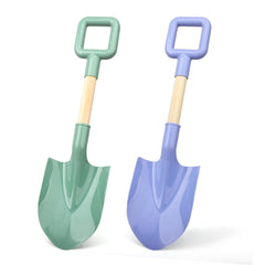 Amarlozn 16-inch avocado blue wood beach shovel with large scoop for sand play.