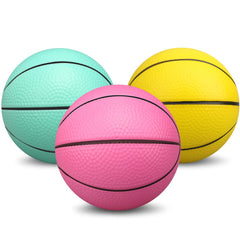 Amarlozn 5-inch pink foam basketball, side view, anti-slip grip for safe indoor play.