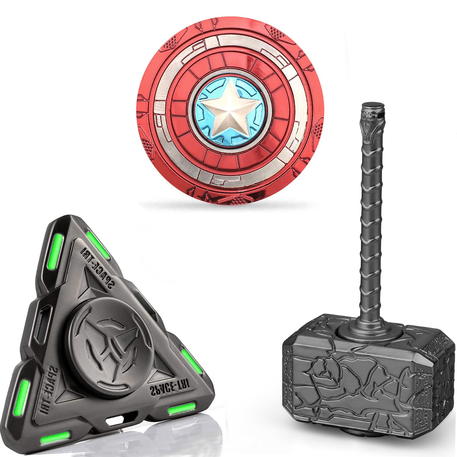 Amarlozn hammer fidget spinner side view for focused breathing and stress relief