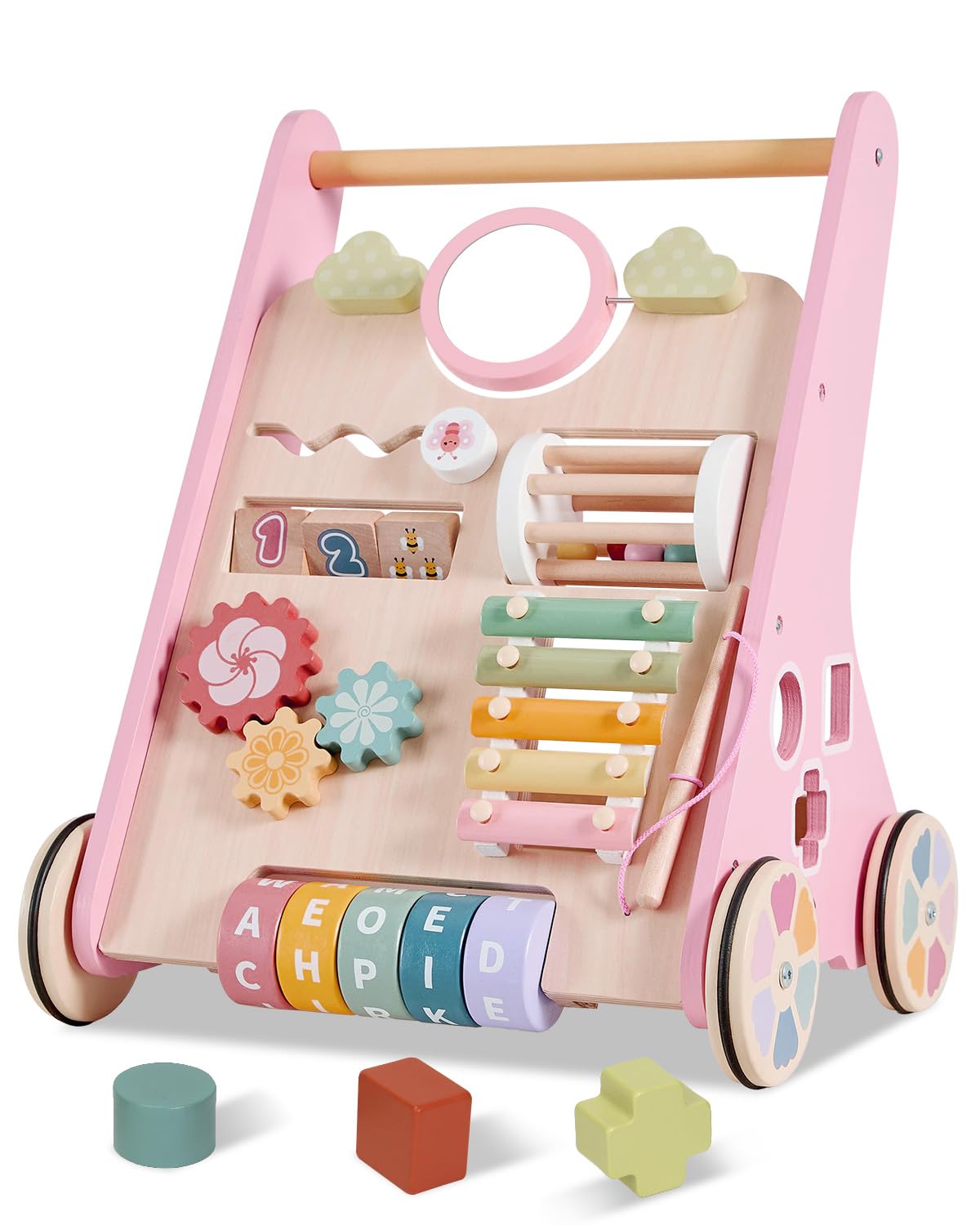 AmazingJoy walker-wheels provide smooth, quiet rolling for indoor play.
