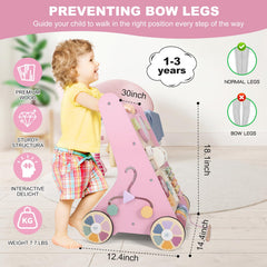 AmazingJoy wooden-push-walker-storage-compartment keeps small toys organized during play.