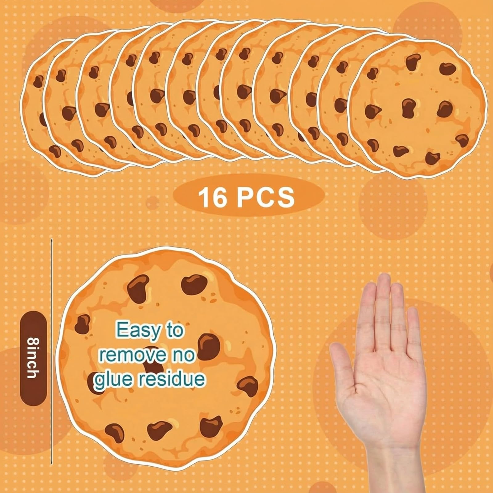 AmazingSpark large cookie sticker 8inch 16pack, bold visuals ideal for floor accents.