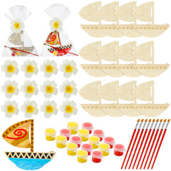 AmazingSpark paint your own island princess boat ready for kids' crafts and party favors