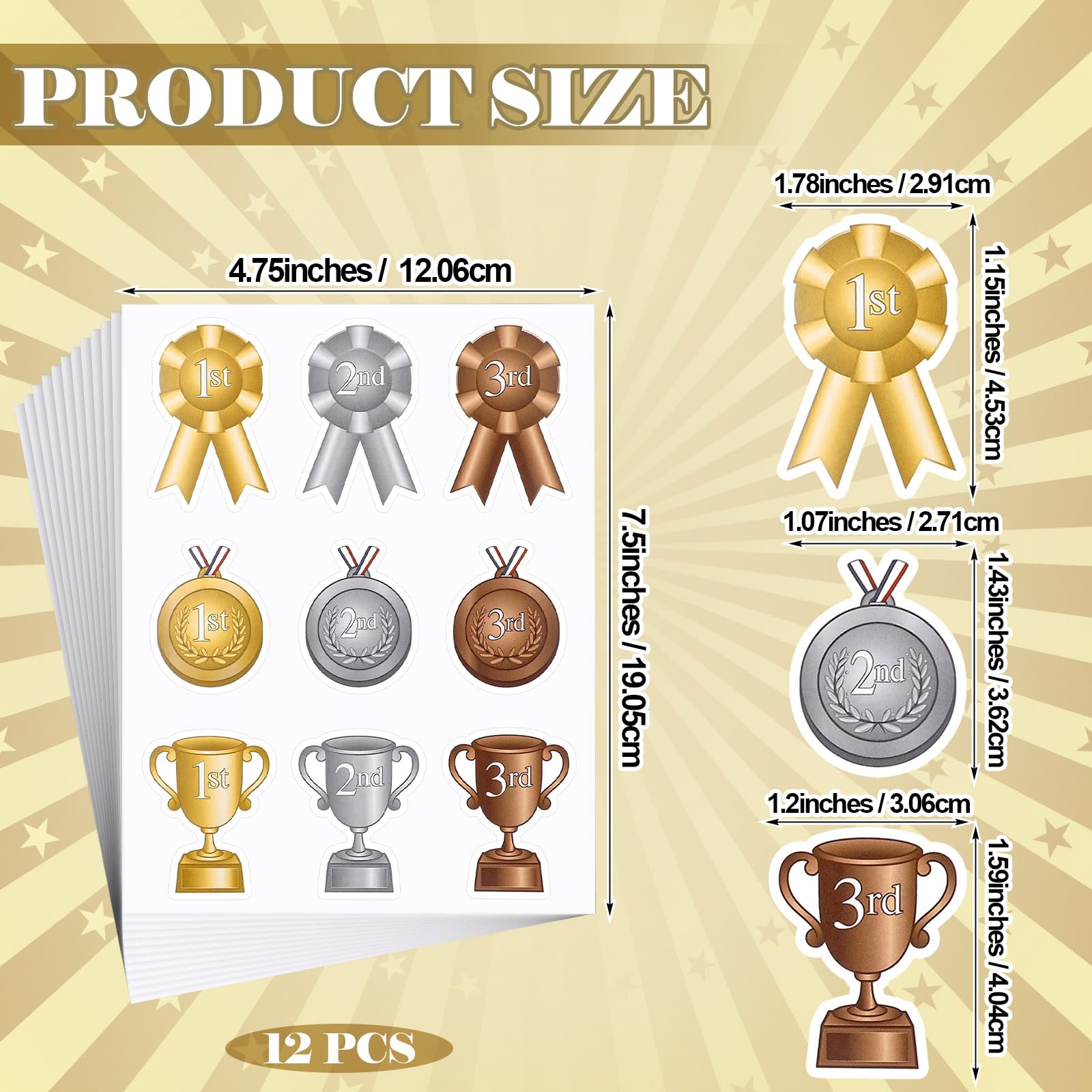 AmazingSpark ribbon rosette design stickers ideal for motivating students.
