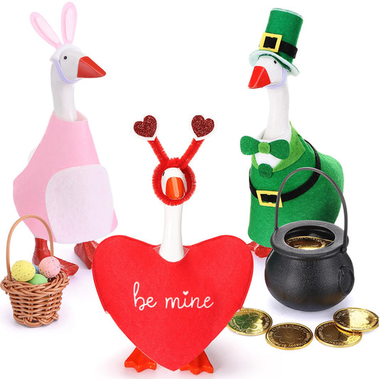 AmazingSpark Valentine heart headdress goose outfit brightens your desk with festive mood.