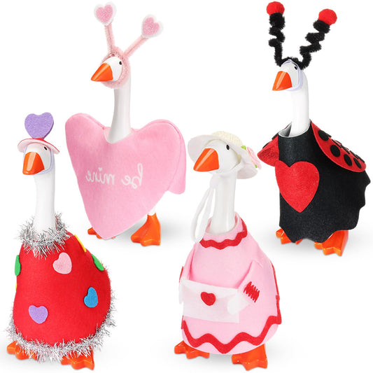 AmazingSpark goose costume in red heart dress boosts romantic desk décor