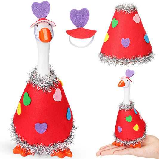 AmazingSpark Valentine's goose outfit for 7-inch magnetic desk goose enhances romantic desk decor.