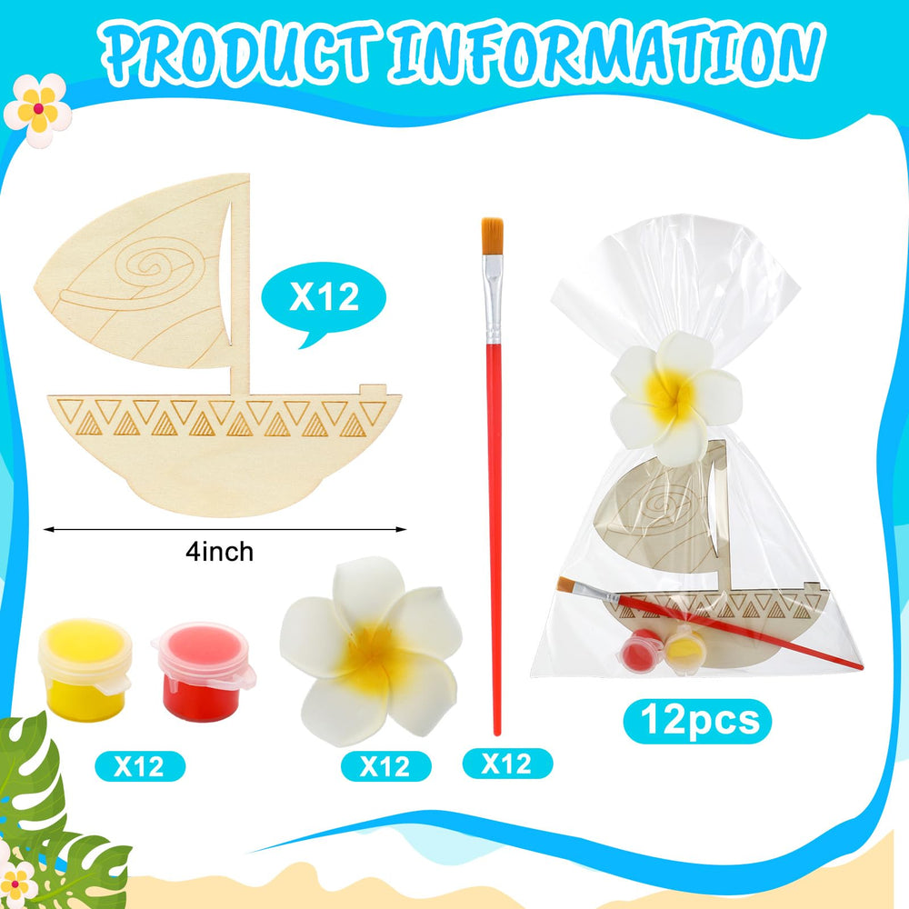 AmazingSpark wooden 4-inch boat figure for DIY art at home