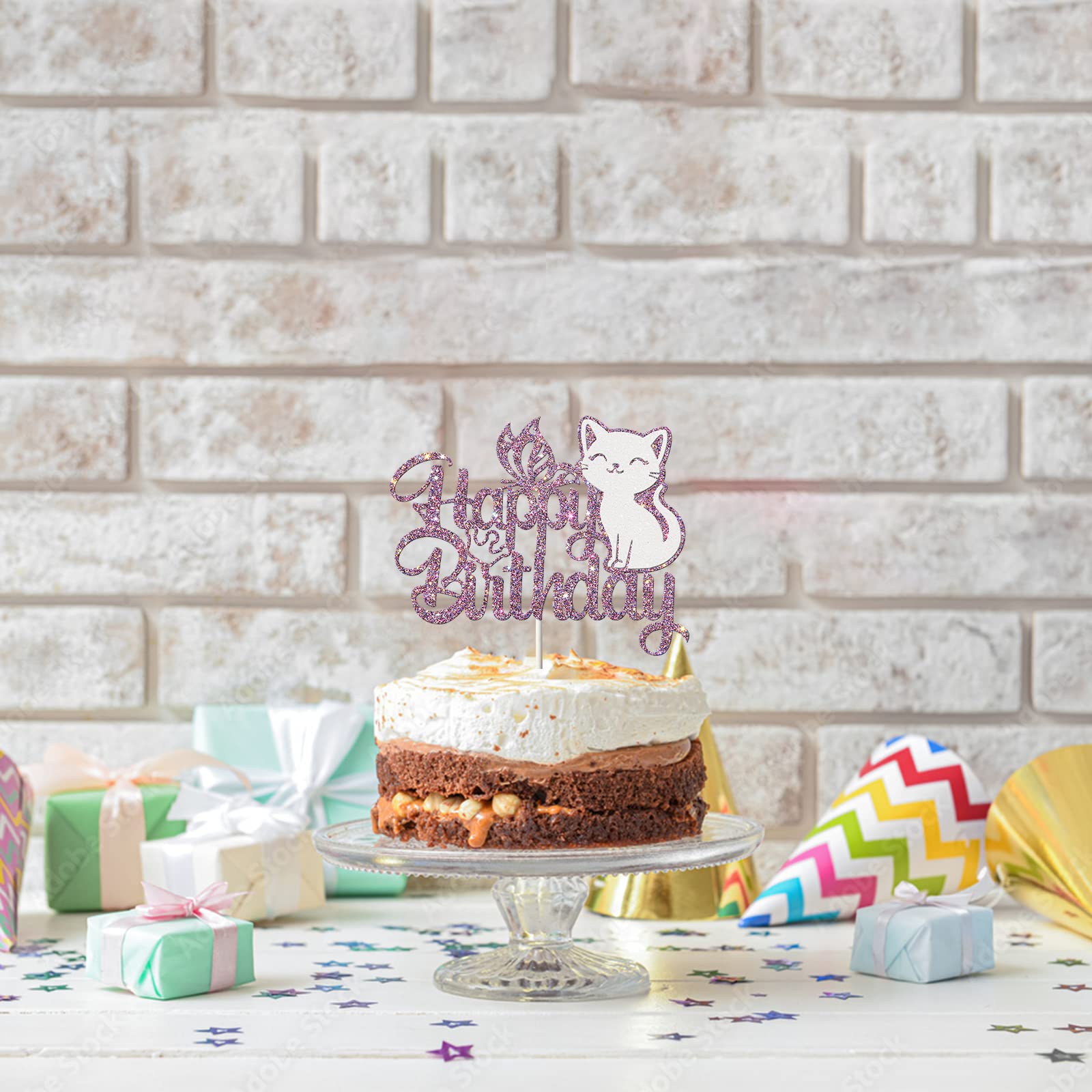 Ambishi purple white glitter topper delivers sparkling accent on treats