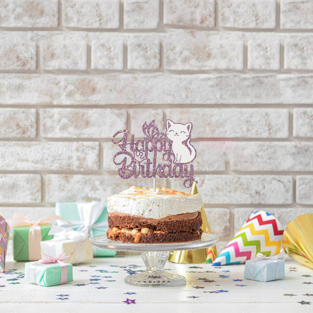 Ambishi purple white glitter topper delivers sparkling accent on treats