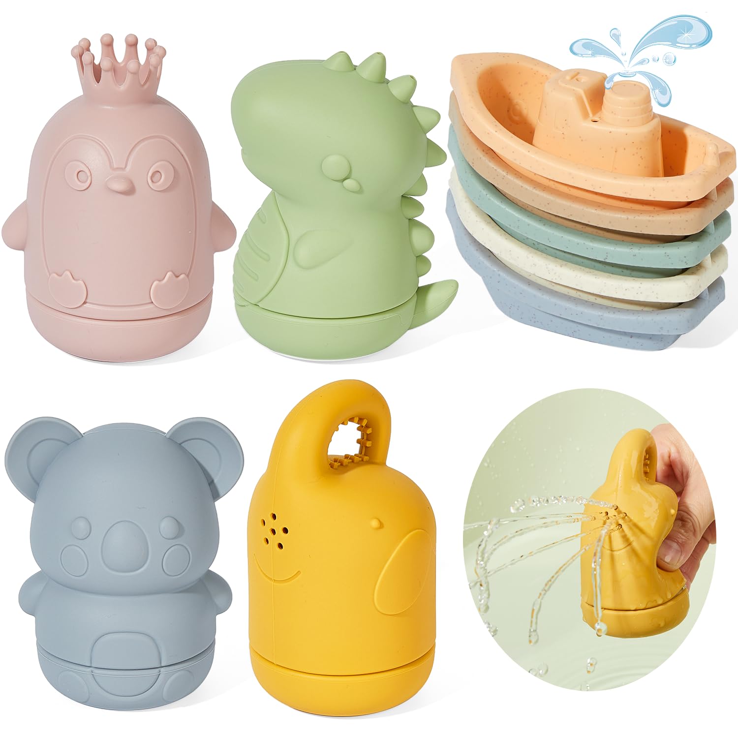 AMCHSURI elephant silicone bath toy for safe grip and tactile play