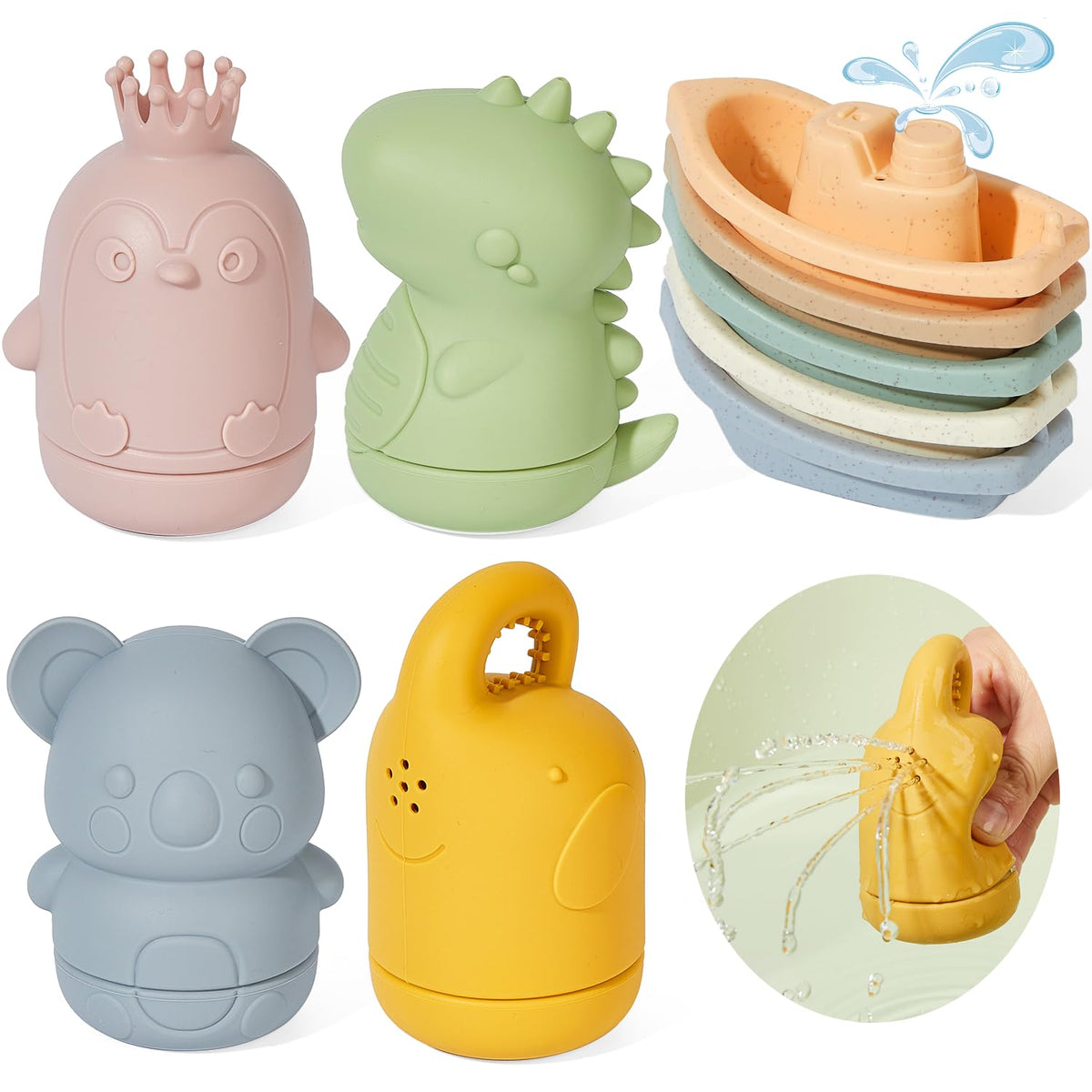 AMCHSURI elephant silicone bath toy for safe grip and tactile play