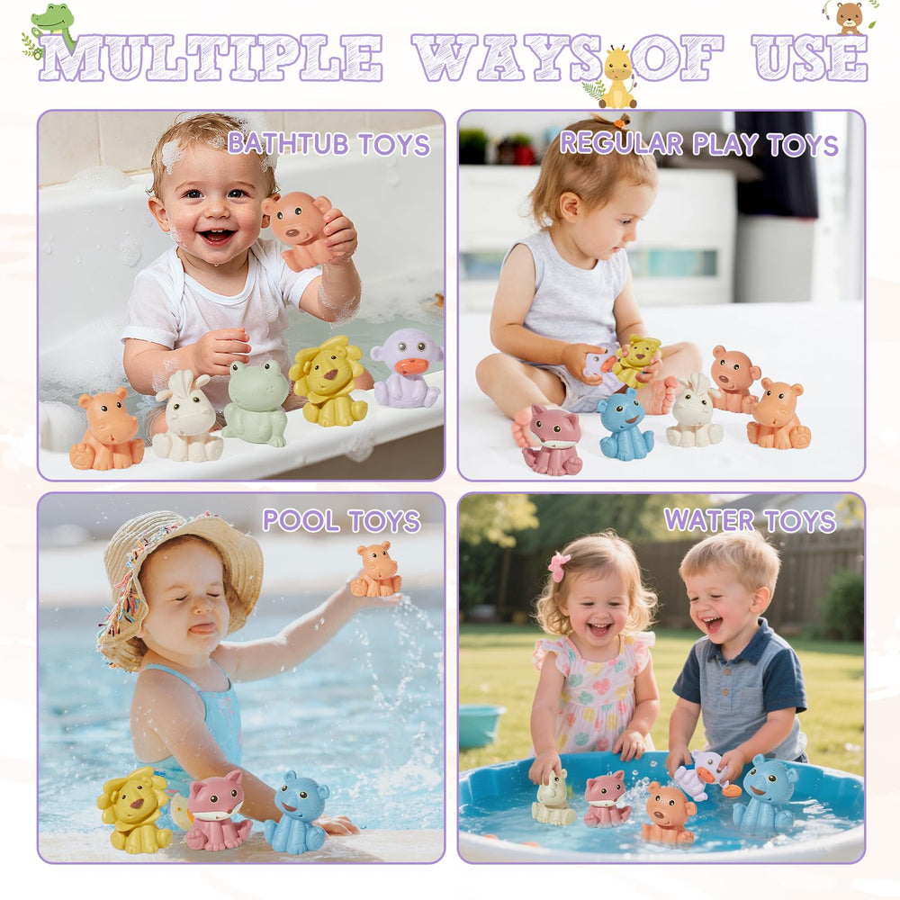 AMCHSURI fox bath toy floats, engaging for water games and fine motor practice.