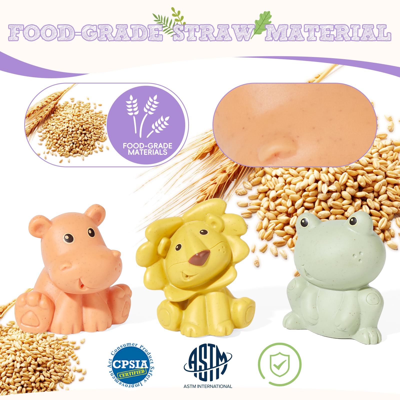AMCHSURI hippopotamus bath toy floats, soft material is gentle on little hands.