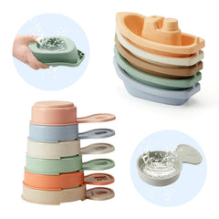 AMCHSURI 11-piece bath toys with floating boats and scoops for engaging water play