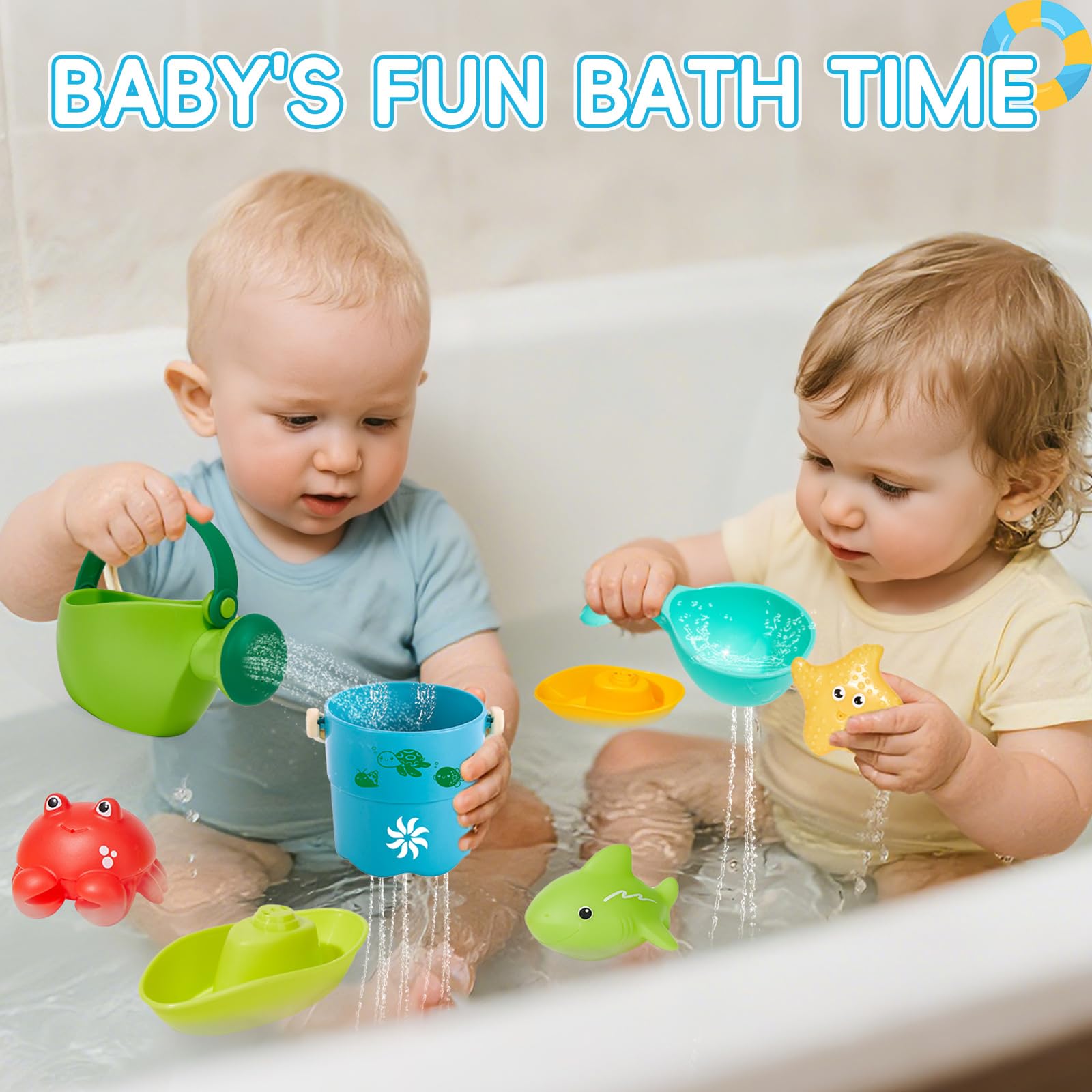 AMCHSURI baby watering can promotes pouring play during bath time