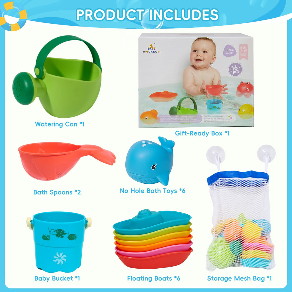 AMCHSURI no-hole bath toys reduce mold risk during bath fun