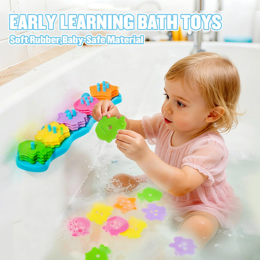 AMCHSURI ocean-animal pieces help toddlers learn shapes while sorting during bath time.
