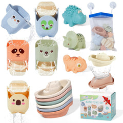 AMCHSURI floating boats bath toys for kids, great for pouring and splashing during baths.