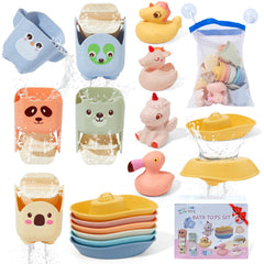 AMCHSURI mold-free bath toy set with boats for pouring play
