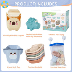 AMCHSURI open-design mold-free bath toys for easy cleaning and long-lasting use.