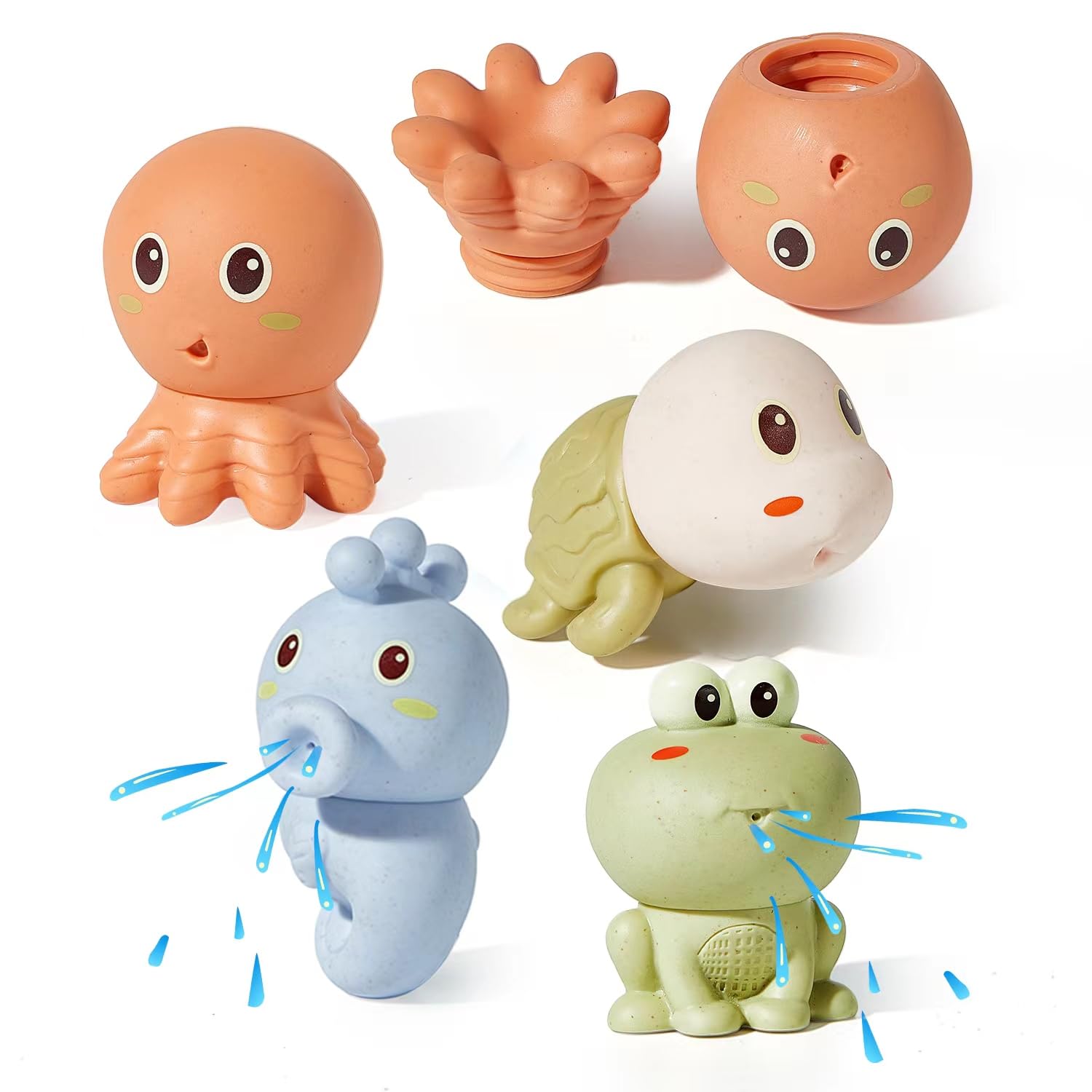 AMCHSURI squirting animal bath toy duck for playful bath time and hand-eye coordination.