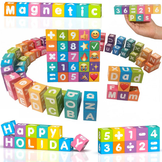 amdohai portable magnetic letters blocks front view highlights colorful alphabet tiles for hands-on learning