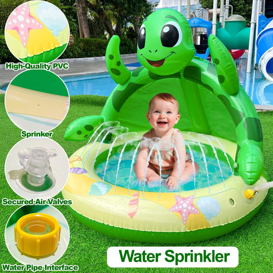 AMENON baby pool canopy shade provides sun protection during outdoor play.