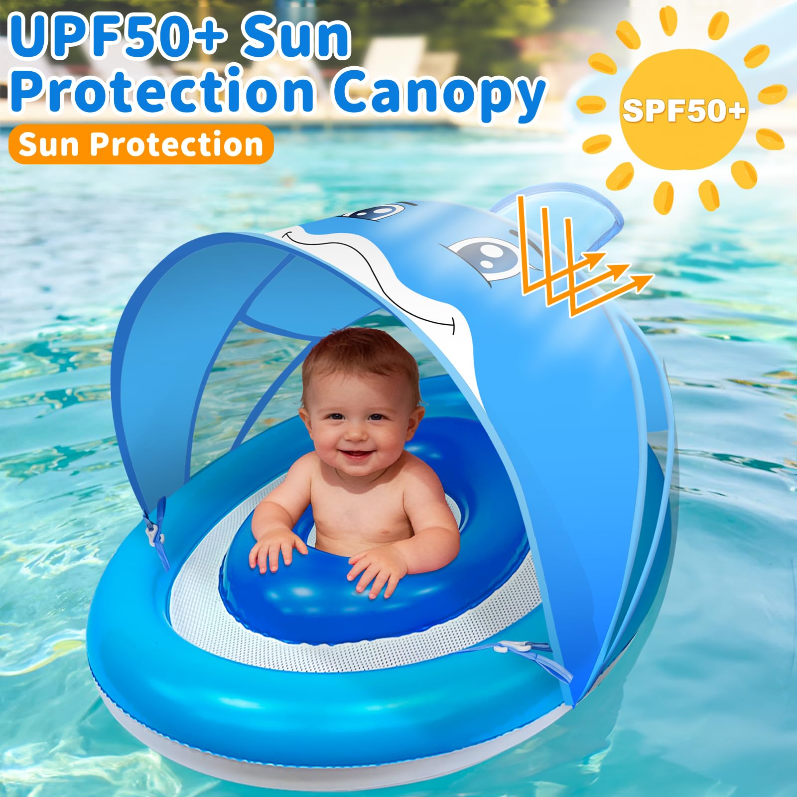 AMENON adjustable safety seat helps prevent slips while exploring shallow water.